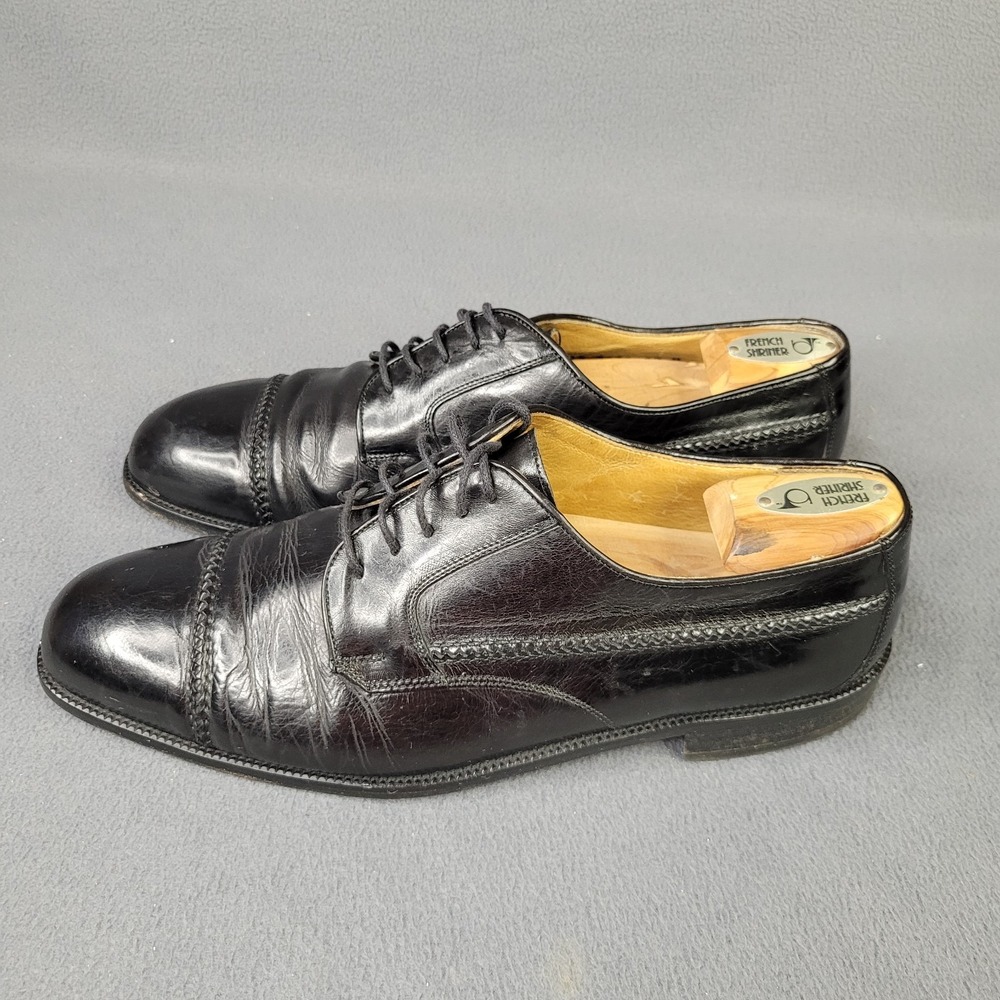 Johnston Murphy Mens Cellini Oxford Black Dress Shoes US 10 M Italy